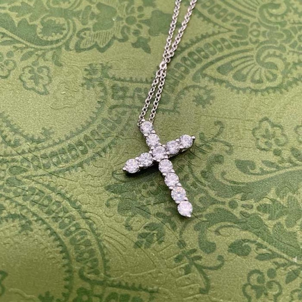 Tiffany Necklace Cross Diamond Pendant